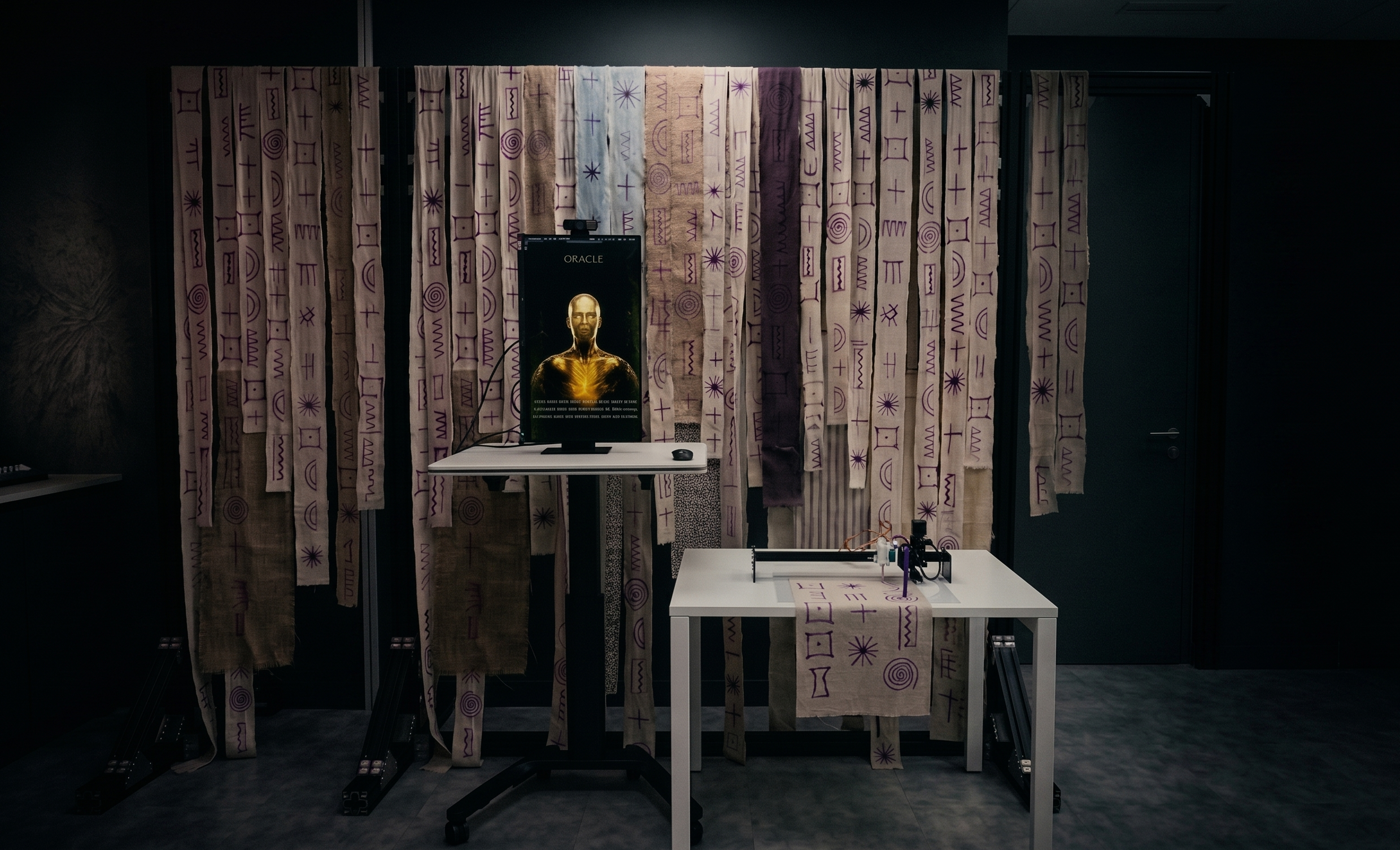 The Oracle That Wears Us: installation overview